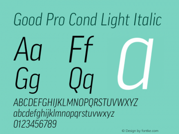 Good Pro Cond Light Italic Version 7.70图片样张