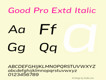 Good Pro Extd Italic Version 7.70图片样张