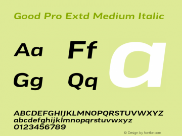 Good Pro Extd Medium Italic Version 7.70图片样张