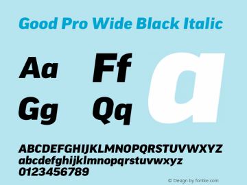Good Pro Wide Black Italic Version 7.70图片样张
