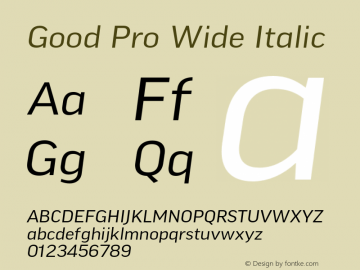 Good Pro Wide Italic Version 7.70图片样张