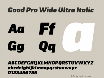 Good Pro Wide Ultra Italic Version 7.70图片样张
