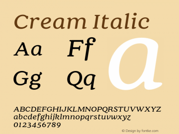 Cream Italic Version 1.100;FEAKit 1.0图片样张