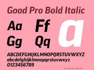 Good Pro Bold Italic Version 7.60图片样张