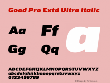 Good Pro Extd Ultra Italic Version 7.60图片样张