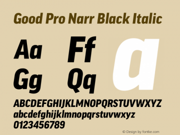 Good Pro Narr Black Italic Version 7.60图片样张