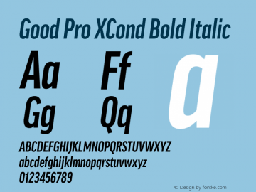 Good Pro XCond Bold Italic Version 7.60图片样张