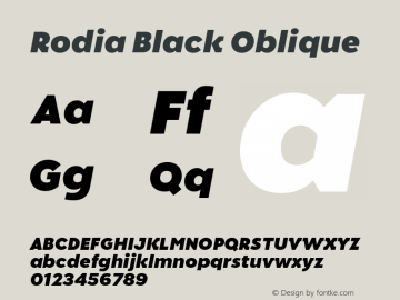 Rodia Black Oblique Version 1.100;FEAKit 1.0图片样张