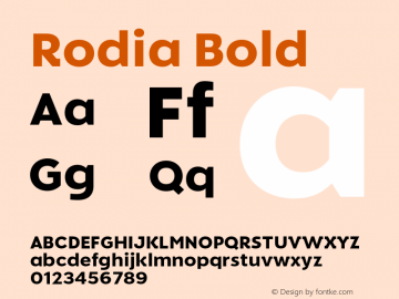 Rodia Bold Version 1.100;FEAKit 1.0图片样张