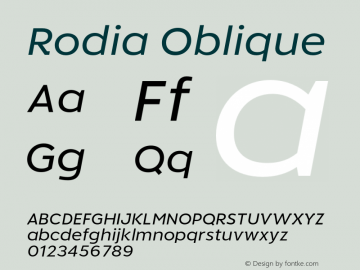 Rodia Oblique Version 1.100;FEAKit 1.0图片样张