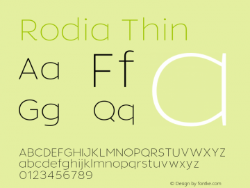 Rodia Thin Version 1.100;FEAKit 1.0图片样张