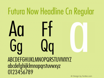 Futura Now Headline Cn Rg Version 1.01图片样张