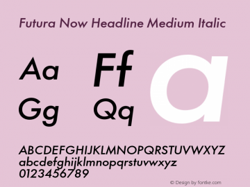 Futura Now Headline Md It Version 1.01图片样张