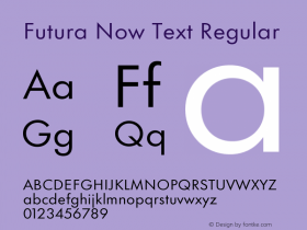 Futura Now Text Rg Version 1.01图片样张