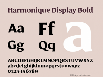 Harmonique Display Bold Version 1.000;FEAKit 1.0图片样张