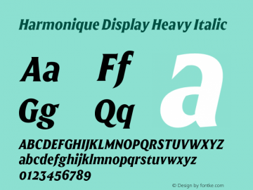 Harmonique Display Heavy Italic Version 1.000;FEAKit 1.0图片样张