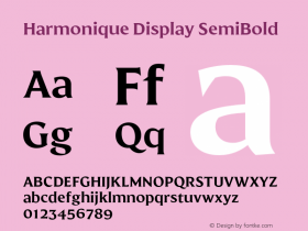 Harmonique Display SemiBold Version 1.000;FEAKit 1.0图片样张