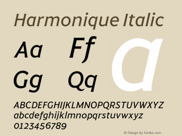Harmonique Italic Version 1.000;FEAKit 1.0图片样张