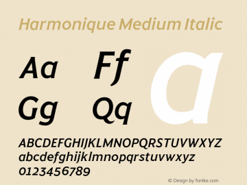 Harmonique Medium Italic Version 1.000;FEAKit 1.0图片样张