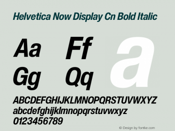 Helvetica Now Display Cn Bd It Version 2.00图片样张