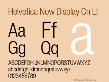 Helvetica Now Display Cn Lt Version 2.00图片样张