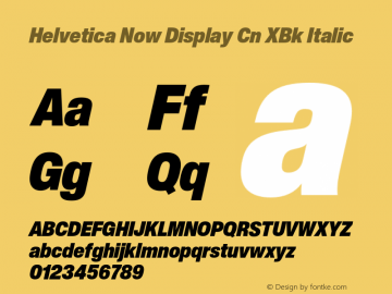 Helvetica Now Display Cn XBk It Version 2.00图片样张