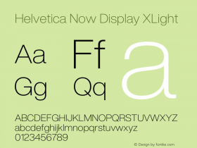 Helvetica Now Display XLight Version 1.20图片样张