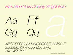 Helvetica Now Display XLt It Version 1.20图片样张