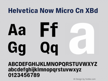 Helvetica Now Micro Cn XBd Version 2.00图片样张