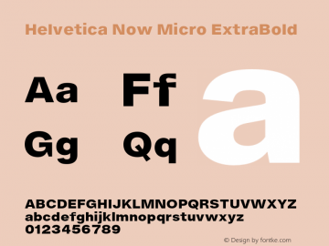 Helvetica Now Micro ExtraBold Version 1.20图片样张