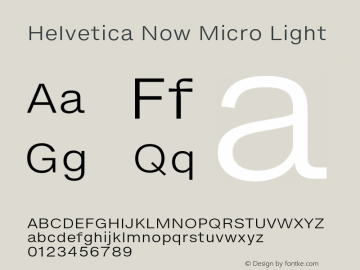 Helvetica Now Micro Light Version 1.20图片样张