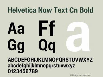 Helvetica Now Text Cn Bold Version 2.00图片样张