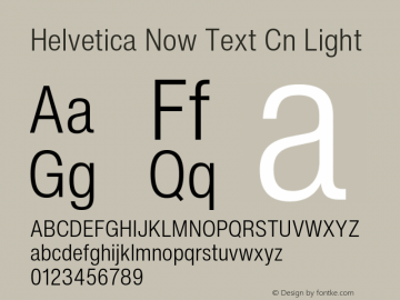 Helvetica Now Text Cn Light Version 2.00图片样张