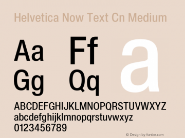 Helvetica Now Text Cn Medium Version 2.00图片样张