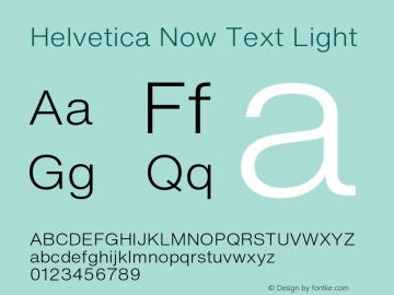 Helvetica Now Text Light Version 1.20图片样张