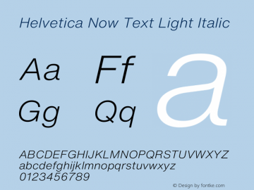 Helvetica Now Text Lt It Version 1.20图片样张