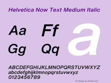 Helvetica Now Text Md It Version 1.20图片样张