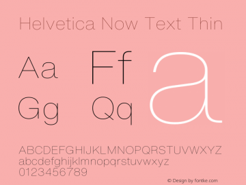 Helvetica Now Text Thin Version 1.20图片样张