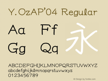 Y.OzAP'04 Regular Version 10.23 Font Sample