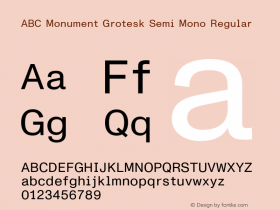 ABCMonumentGroteskSemiMono-Regular Version 2.001图片样张