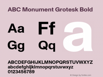 ABC Monument Grotesk Bold Version 2.000图片样张