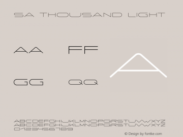 SA Thousand Light Version 1.007;Fontself Maker 3.5.4图片样张