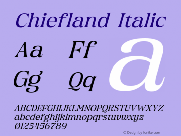 Chiefland-Italic Version 1.000图片样张