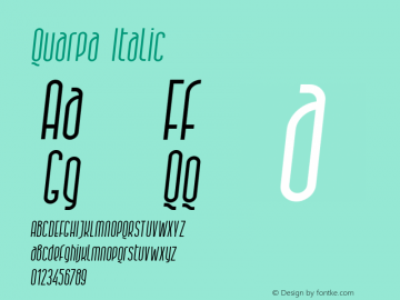 Quarpa Regular Italic Version 1.000图片样张
