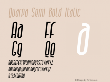 Quarpa Semi Bold Italic Version 1.000图片样张