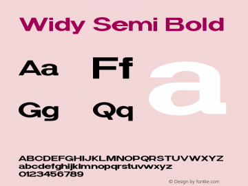 Widy-SemiBold Version 1.000图片样张