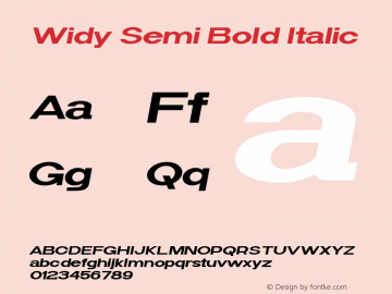 Widy-SemiBoldItalic Version 1.000图片样张