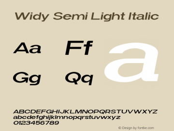 Widy-SemiLightItalic Version 1.000图片样张