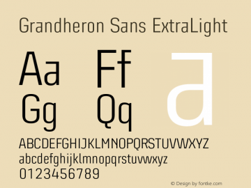 Grandheron Sans ExtraLight Version 2.000;PS 1.000;hotconv 1.0.57;makeotf.lib2.0.21895图片样张