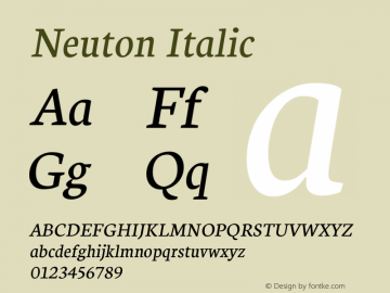 Neuton Italic Version 1.31图片样张